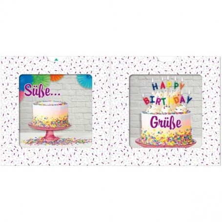 SUSY CARD 3D-Geburtstagskarte Sliding card \"Torte\"