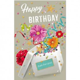 SUSY CARD Geburtstagskarte Confetti \"Geschenkbox\"