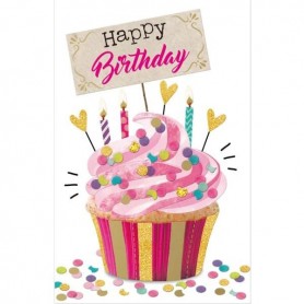 SUSY CARD Geburtstagskarte Confetti \"Cupcake\"