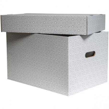 SMARTBOXPRO BoŒte de rangement, petit, set de 3, blanc/gris