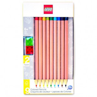 LEGO - IQ Lego Loisir créatif-Papèterie-9 Crayons de Couleurs Embout Fantaisie, LG51515