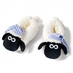 NICI - NICI 41475 Shaun le mouton Chaussons avec sommeil bonnet, 34–37, Couleur : Blanc/Noir