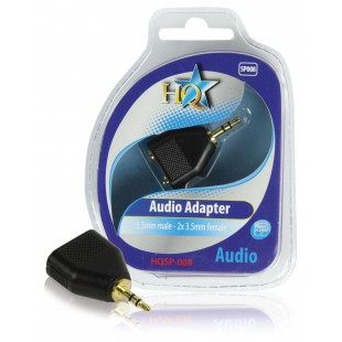 HQ adaptateur audio 3.5mm mâle - 2x 3.5mm femelles
