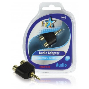 HQ adaptateur audio 3.5mm mâle stéréo - 2x RCA femelles