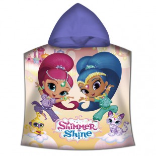 KIDS LICENSING - Poncho Disney Shimmer and Shine en polyester, SH17089M, 100 x 150 cm