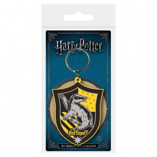 PYRAMID - Le monde des sorciers World Harry Potter-hufflepuff en caoutchouc Porte-clés, Multicolore, 4.5 x 6 cm