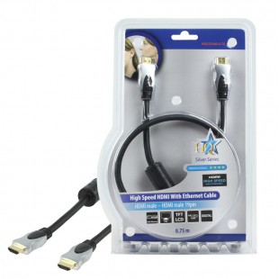 CABLE HDMI HIGH SPEED AVEC ETHERNET HQ - 0.75m