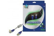 CABLE HDMI HIGH SPEED 19P MALE - 19P MALE COUDE SILVER HQ - 10m