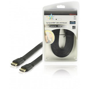 HQ flat High Speed HDMI® cable with Ethernet HDMI® Connector - HDMI® Connector 2.50 m