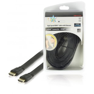 HQ flat High Speed HDMI® cable with Ethernet HDMI® Connector - HDMI® Connector 5.00 m