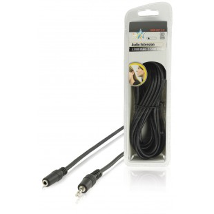 HQ stereo audio cable 3.5mm male - 3.5mm female 5.00 m