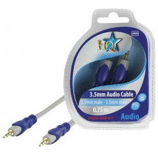 CABLE 3.5MM STEREO - 3.5MM STEREO SILVER HQ - 0.7m