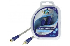CABLE 3.5MM STEREO MALE - 3.5MM STEREO FEMELLE SILVER HQ - 1.5m