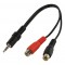 CABLE JACK 3.5MM STEREO MALE - 2 RCA FEMELLES - 0.20m