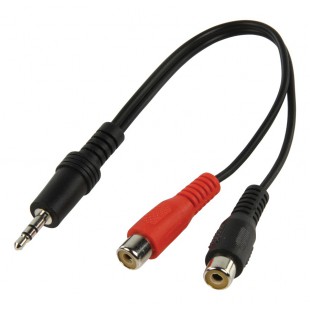 CABLE JACK 3.5MM STEREO MALE - 2 RCA FEMELLES - 0.20m