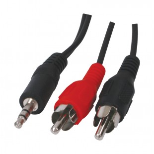 JACK 3.5MM MALE STEREO - 2 RCA MALES - 5m