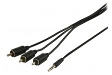 Valueline 3.5 mm to RCA audio/video cable black - 2m