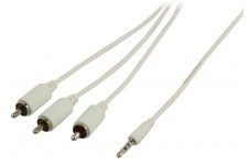 Valueline 3.5 mm to RCA audio/video cable white - 2m