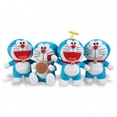 Lot de 4 : Grosse peluche Doraemon (Modèle aléatoire)