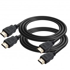  Lot de 2 câbles HDMI 2.0 haut débit 4K Ultra Compatible Ethernet / 3D / retour audio [Nouvelles normes] 0,5 m