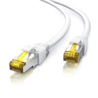 0,5m Ethernet Câble CAT 7 Gigabit LAN Réseau 10Gbps 2x fiches RJ45 S/FTP Blindage PC / Switch / Router / Modem / TV Box / Boîtie