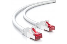 2m CAT6 Câble Réseau - Blindage PIMF S/FTP Cat-6 RJ45 Câble Ethernet - LAN DSL Routeur Modem Point D'accès Patch Panels - Blanc