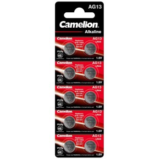 Lot de 10 : Camelion Blister 10 Piles Boutons AG13 LR44/LR1154/357 sans Mercure