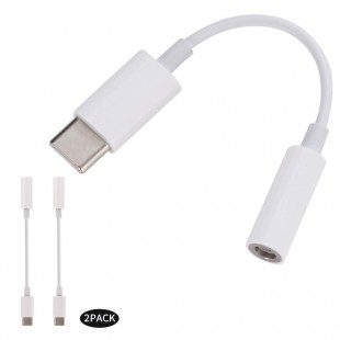 2 Pack USB C Type C vers Jack Adaptateur Femelle Audio Connecteur pour Moto Z, XPS13, LeEco Le, Xiaomi 6,Huawei