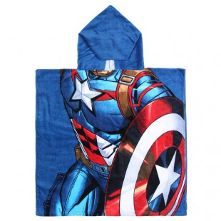 CERDA - Serviette de bain poncho en coton Captain America Marvel Avengers 