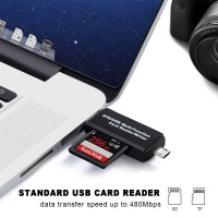 Alpexe Micro USB OTG et USB 2.0 Adaptateur Lecteur de Carte SD/ Carte Micro-SD et Connecteur de USB 
