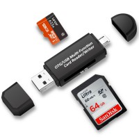 Alpexe Lecteur de cartes SD/microSD USB 2.0 ( Pour PC et ordinateurs portables smartphones/tablettes avec fonction OTG)