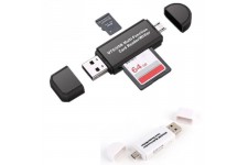 Alpexe Lecteur de Cartes Mémoire, SD / Micro SD / Micro USB OTG vers USB 2.0 Adaptateur 