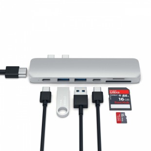 Alpexe HUB 7 en 1 pour Macbook Pro (ports USB 3.0, USB C, port HD 4K et SD)