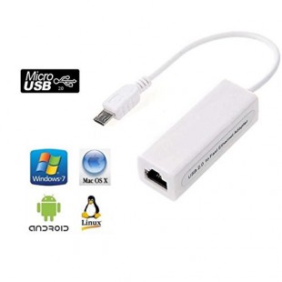Alpexe Micro USB 2.0 Mâle À Rj-45 Rj45 Femelle 100 Mbps Ethernet LAN Carte Réseau Adaptateur pour Windows Pc Portable Tablet
