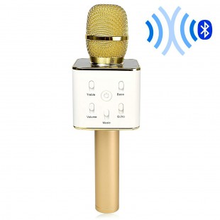 Alpexe Microphone Micros sans fil portable, haut-parleur Bluetooth intégré Compatible avec iOS iPhone Android Smartphone PC Tabl