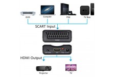 Alpexe Convertisseur Péritel Scart vers HDMI Adaptateur de HD 720P/1080P - Noir