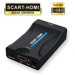 Alpexe Adaptateur SCART vers HDMI, 1080P Convertisseur péritel vers HDMI pour la connexion d'un décodeur, d'un lecteur DVD, d'un