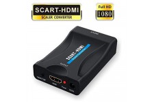 Alpexe Adaptateur SCART vers HDMI, 1080P Convertisseur péritel vers HDMI pour la connexion d'un décodeur, d'un lecteur DVD, d'un