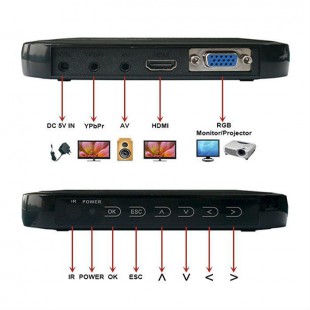 Alpexe Mini HD1080p H.264 MKV HDD HDMI lecteur multimédia Center USB OTG SD AV TV AVI RMVB RM HDDM3R