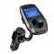 Alpexe Kit Mains Libres Bluetooth Transmetteur FM avec Lecteur de Carte TF, LCD 1,44" et Port USB 5 V/2,1 A Gris