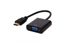 Alpexe Full HD Adaptateur HDMI vers VGA convertisseur jusqu'à 1080 p/Prise en Charge HD TV numérique/analogique Noir