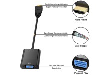 Alpexe HDMI à VGA, adaptateur (mâle à femelle)pour ordinateur , moniteur, projecteur, TVHD, Chromebook, Raspberry Pi, Roku, Xbox