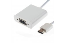 ALPEXE - HDMI vers VGA 1080P Mâle à Femelle Câble Adaptateur Convertisseur pour Chromebook, Ordinateur Portable, PC, Raspberry 
