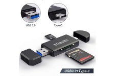 Alpexe USB 3.0 Lecteur de Carte, USB Type C/Thunderbolt 3 OTG Adaptateur pour Macbook,Samsung, Huawei 