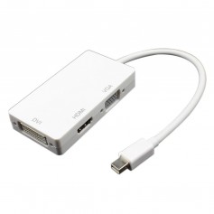 Alpexe Mini DisplayPort (thunderbolt) vers DVI VGA HDMI 3 en 1 Adaptateur, Compatible avec MacBook 