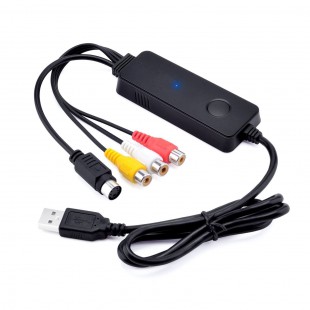 Alpexe Audio/Video Capture Convertisseur VHS Numérique Câble d'acquisition S-Vidéo et Audio/Vidéo Composite USB avec Windows 10/