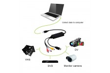 Alpexe Convertisseur audio/vidéo USB 2.0 numérise et édite la vidéo source analogique comprenant le magnétoscope VHS DVD