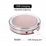 Alpexe Miroir de Poche LED Lumineux USB Rechargeable Grossissant 