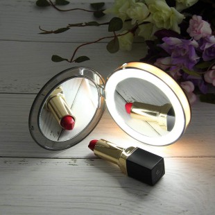 Alpexe Miroir compact de maquillage de voyage à LED, pliant