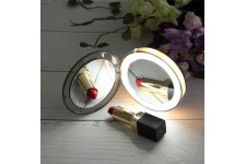 Alpexe Miroir compact de maquillage de voyage à LED, pliant